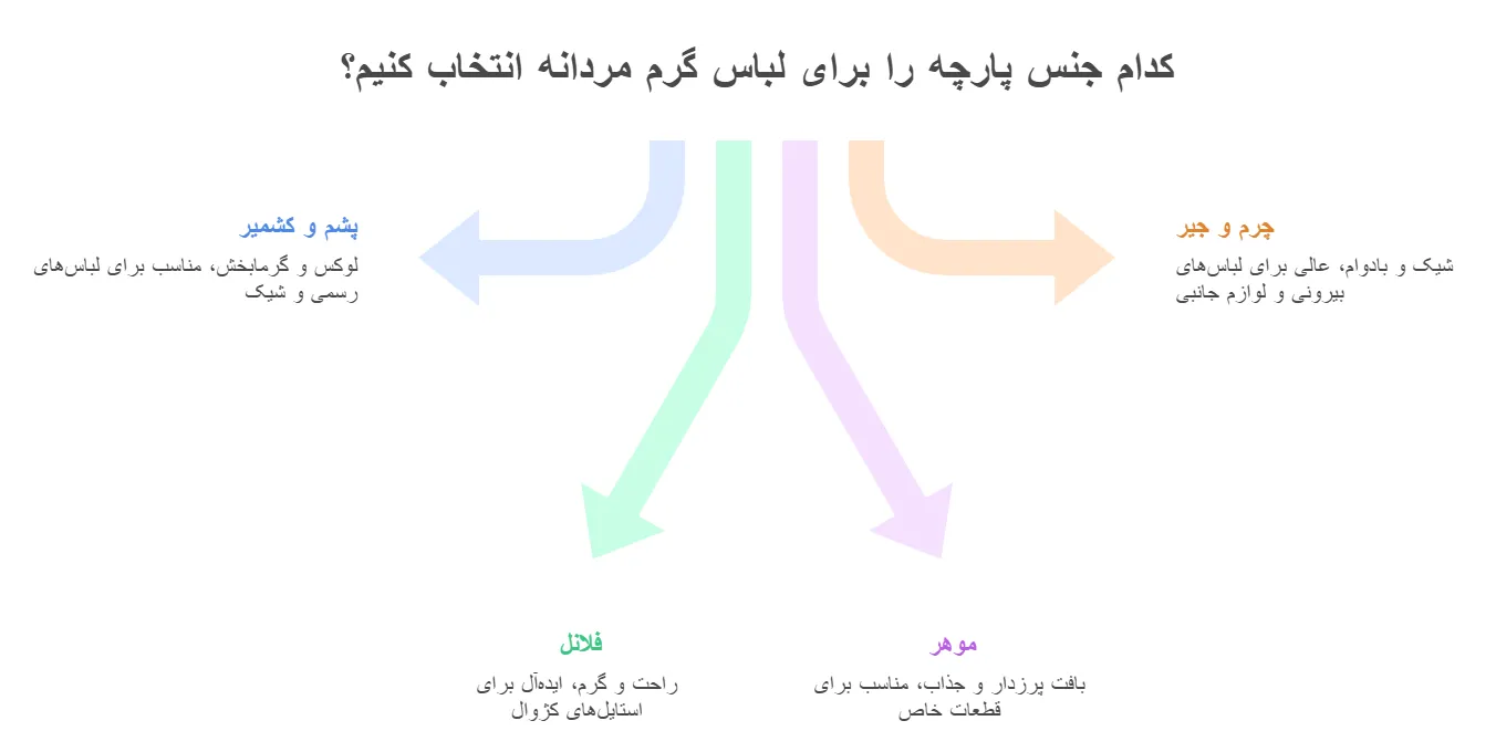 جنس پارچه در لباس گرم مردانه